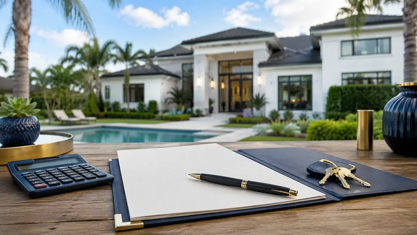 House keys and purchase documents representing a South Florida home offer